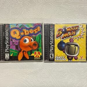 Qbert and Bomberman Party Edition for PS1 Playstation 1